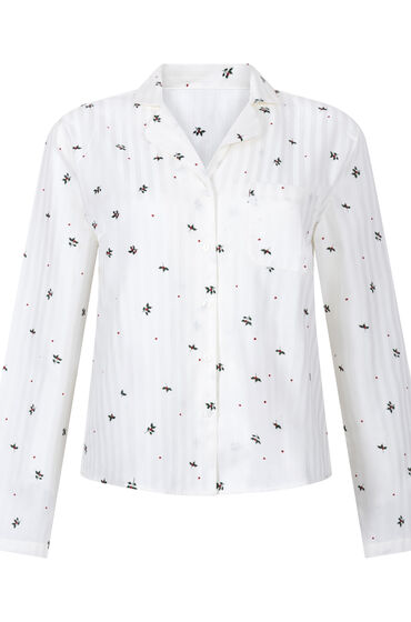 Hunkemöller Jacquard Pyjamastopp och Långärmad Vit