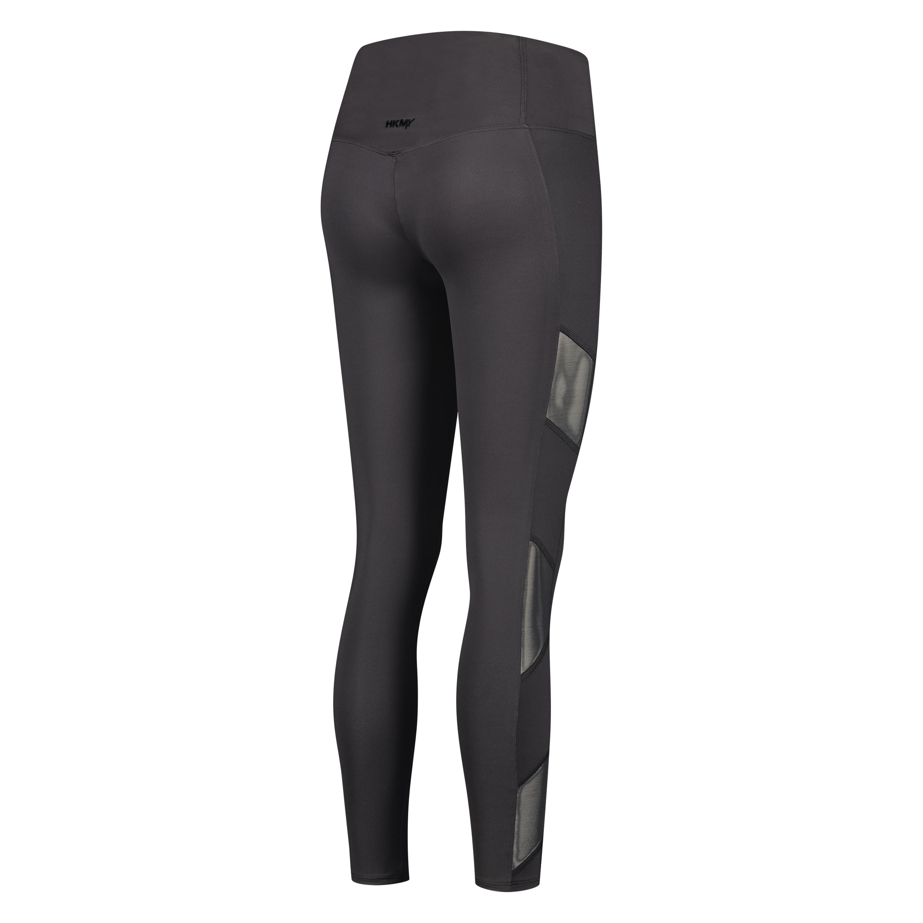 HKMX sportleggings med h&ouml;g midja i mesh-tyg, Svart, main