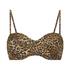 Leopard formpressad bikiniöverdel utan band, Brun