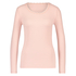 Topp LS Rib R-neck, Rosa