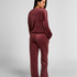 Pyjamasbyxor i velour, R&ouml;d