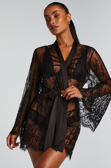 Hunkemöller Kimono Lace Isabelle Svart