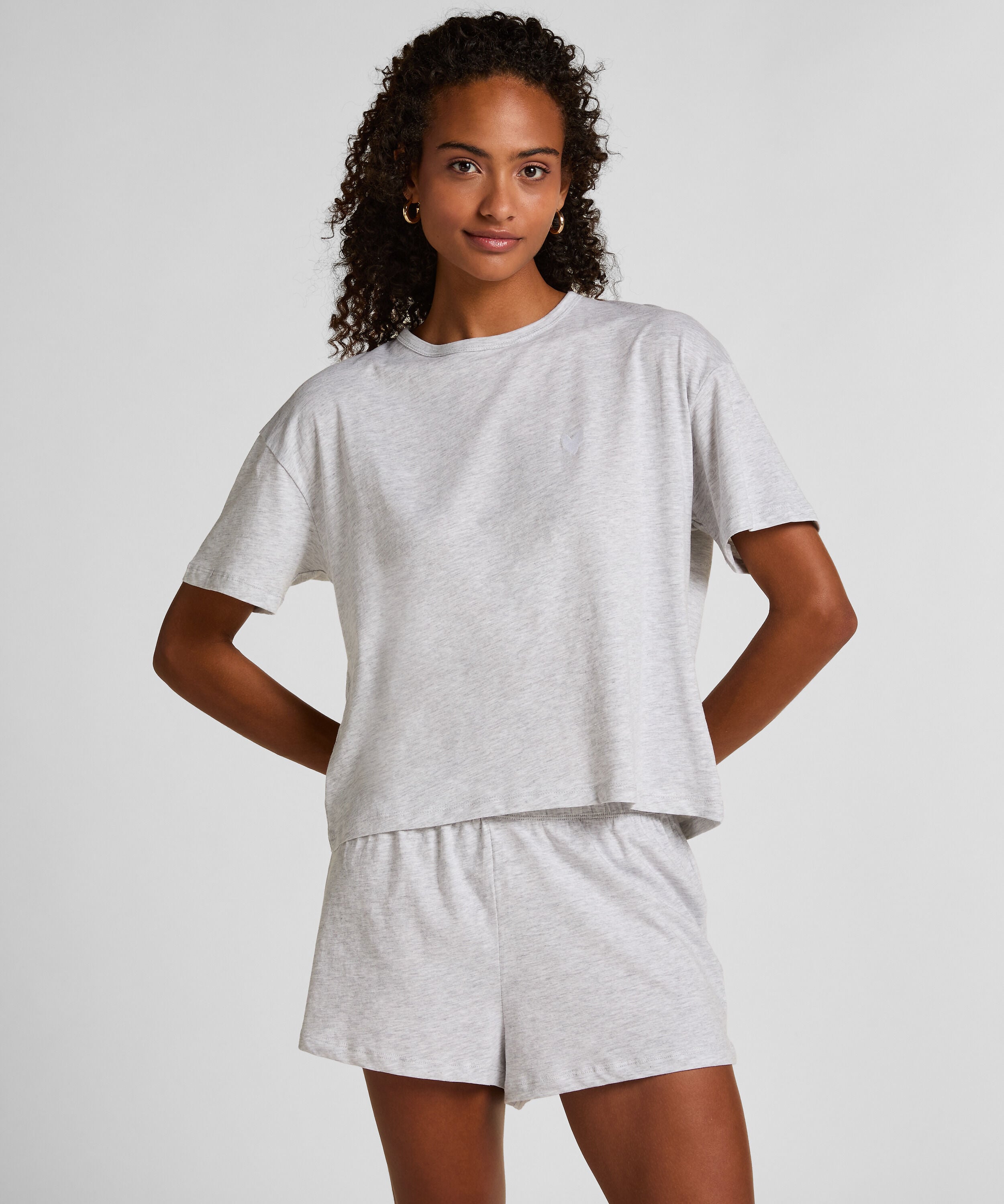 Pyjamasset i jersey med hjärtan