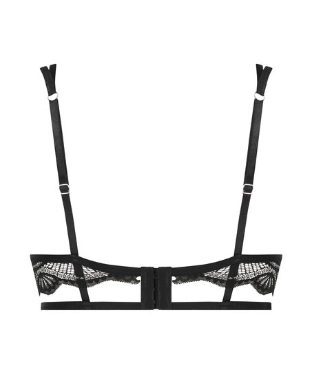 Icke-vadderad longline bygel-bh Lyra, Svart