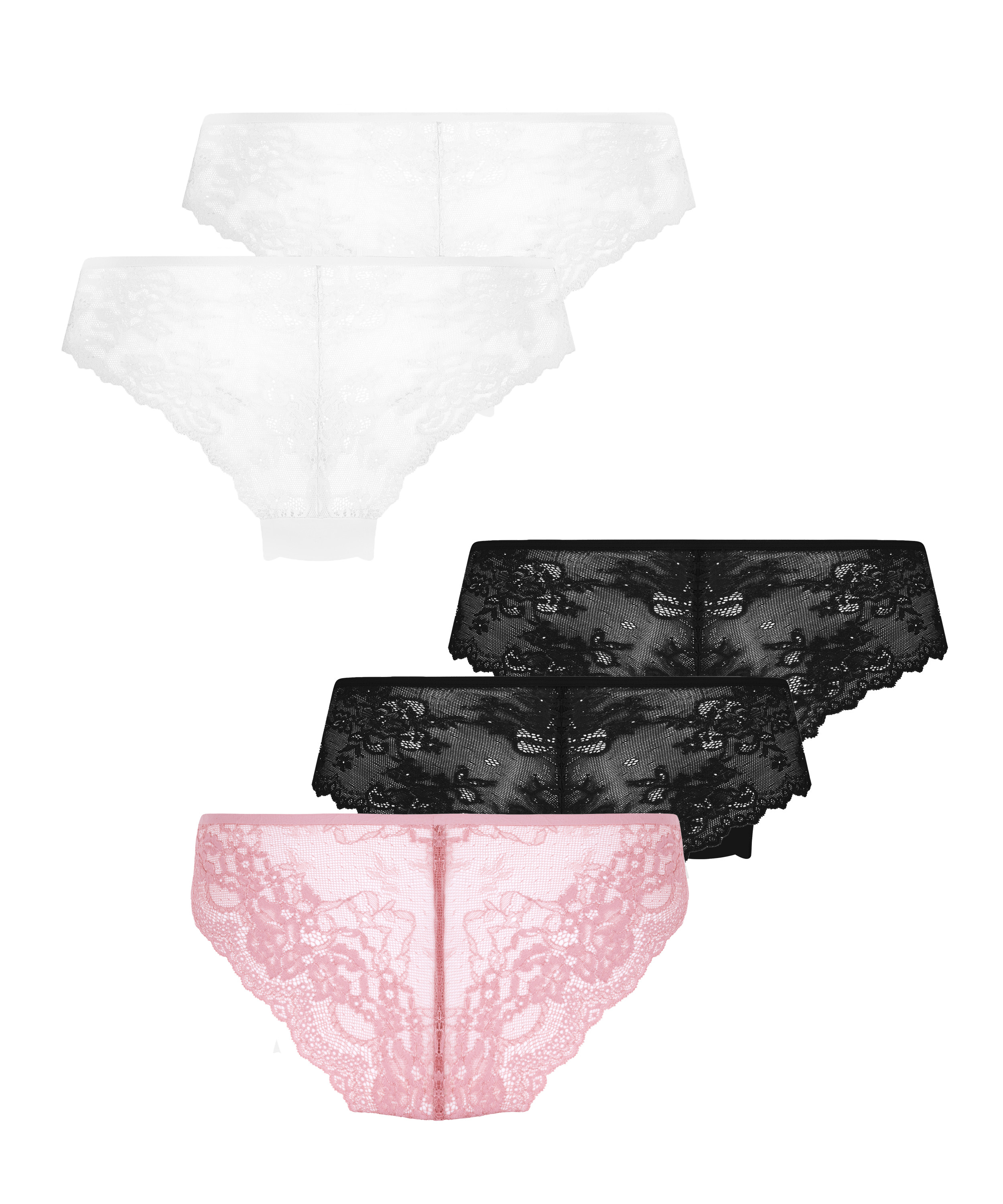 5-pack Brazilian-trosa Invisible Lace Back, Rosa, main