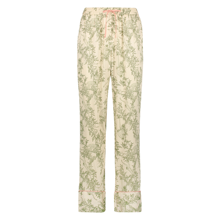 Pyjamasbyxor i vävt tyg, Beige