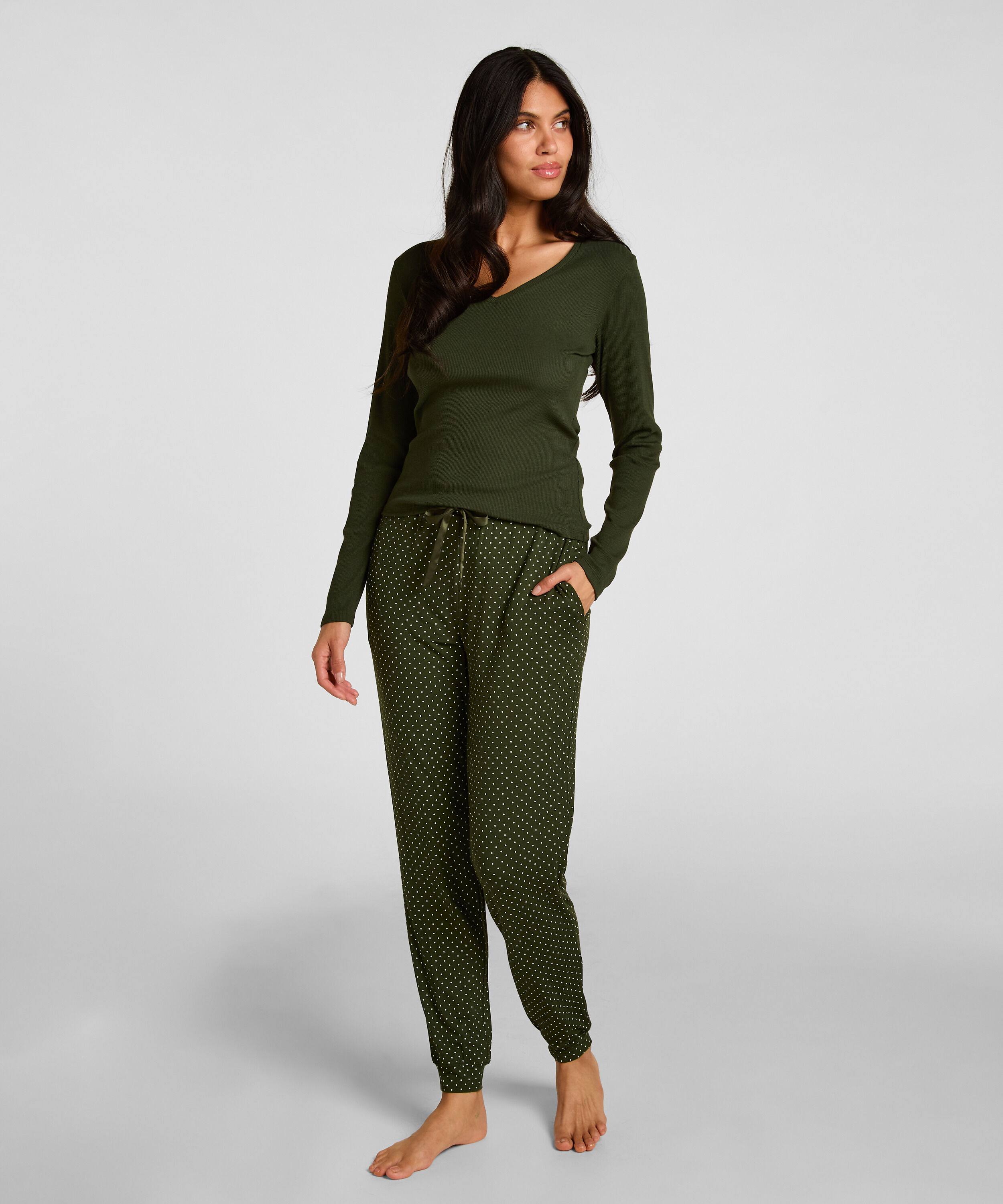 Pyjamasbyxa Jersey, Grön