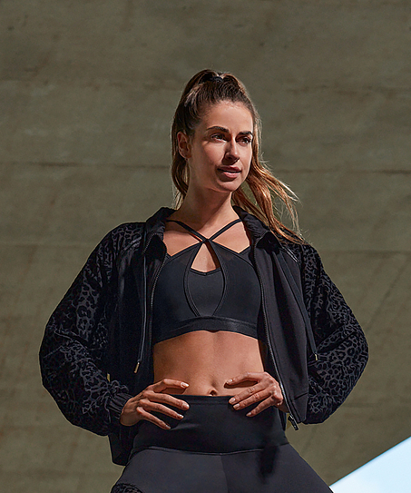 HKMX leopardjacka, Svart