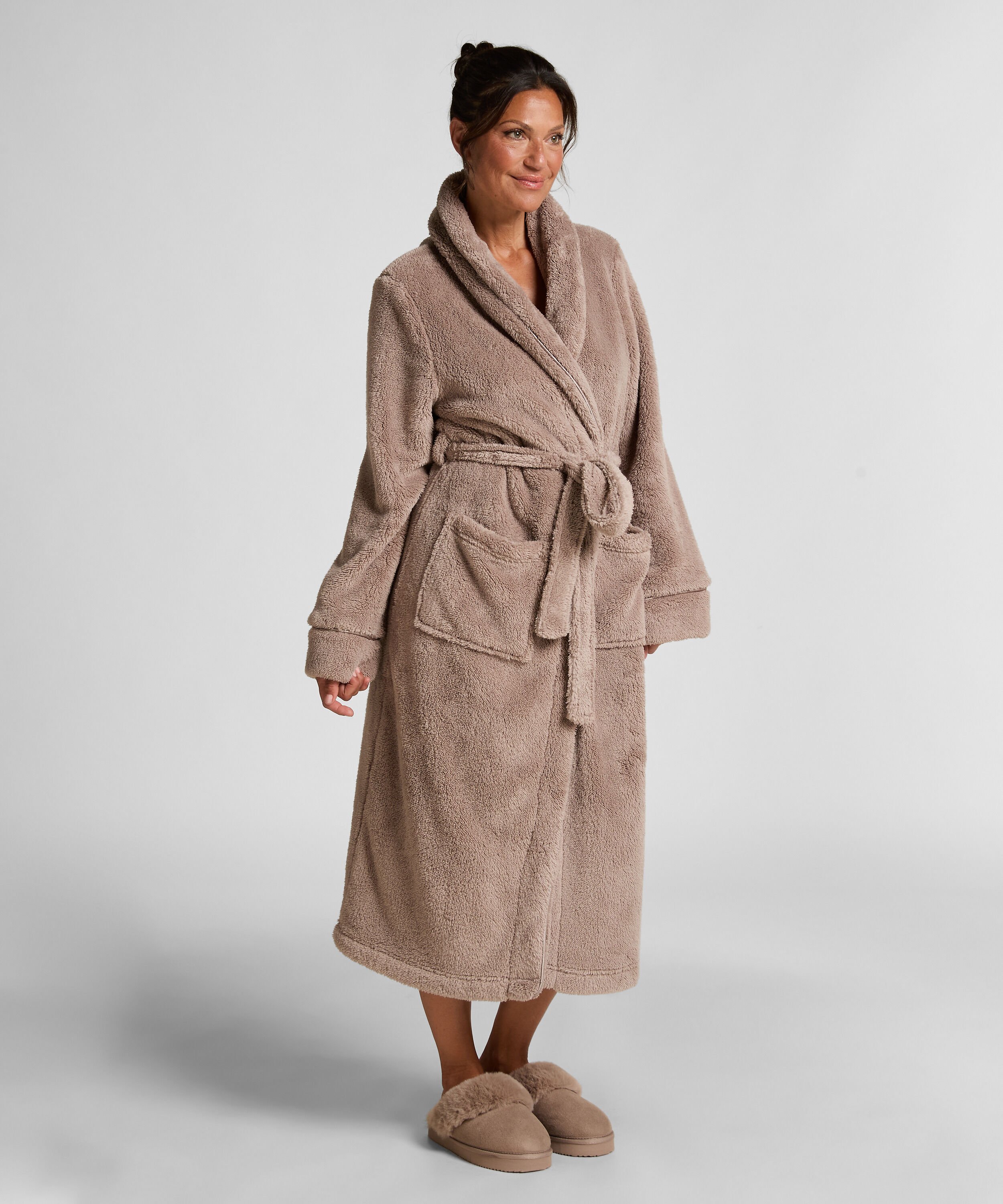 Morgonrock Fleece, Beige