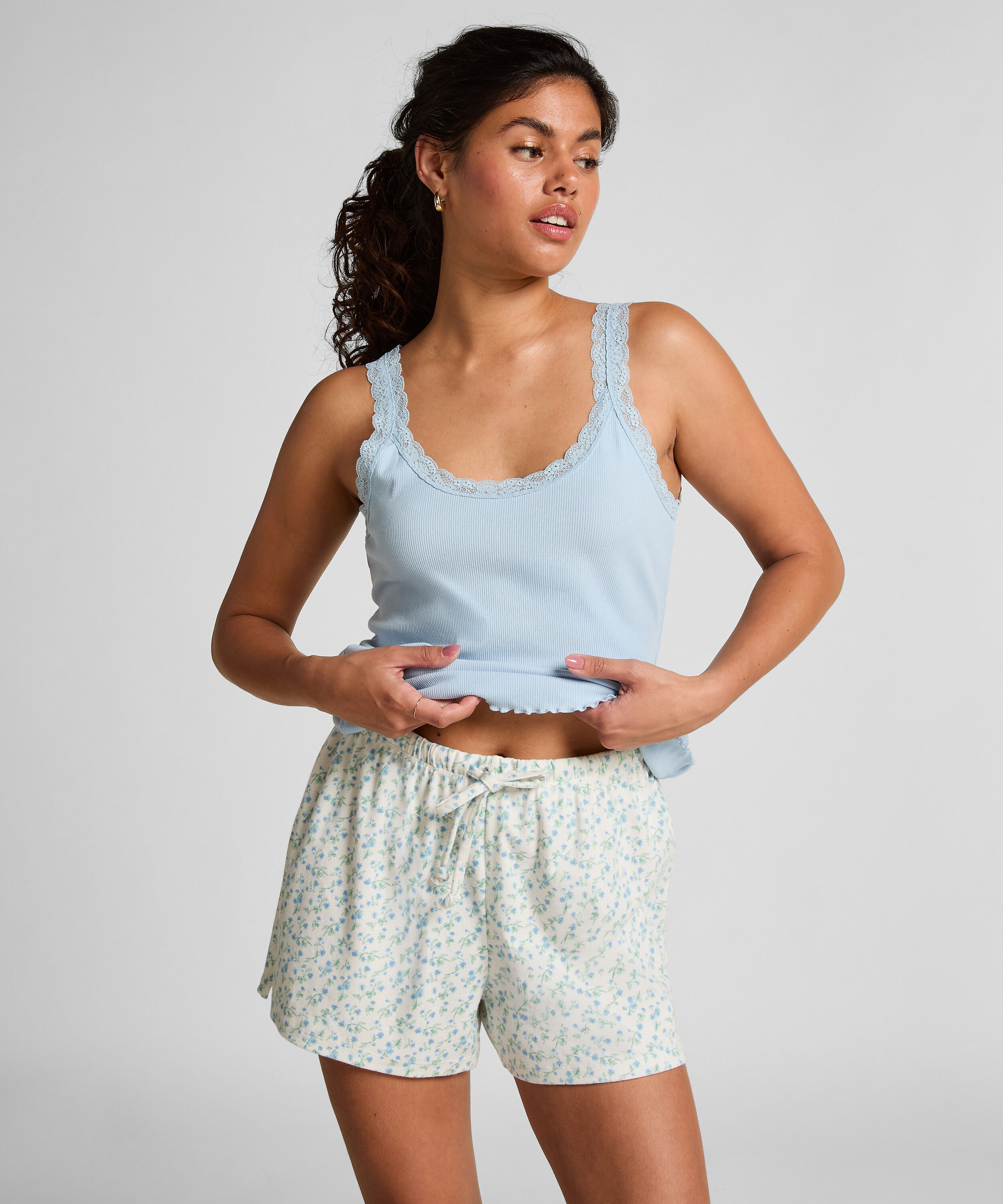 Bomullsshorts, Vit