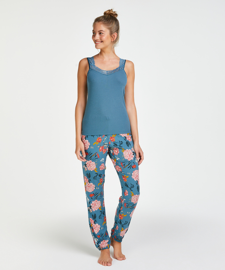 Ribbstickad undertr&ouml;ja med spets, Gr&ouml;n