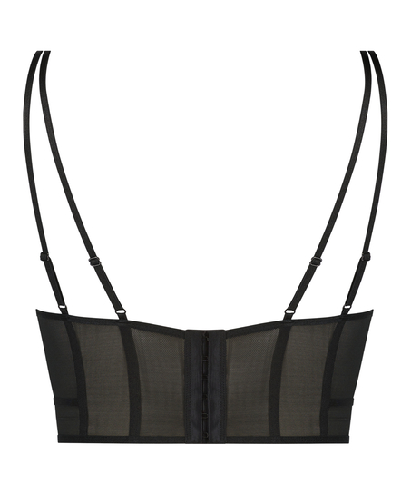 Icke-formpressad longline bygel-bh Boujee, Svart