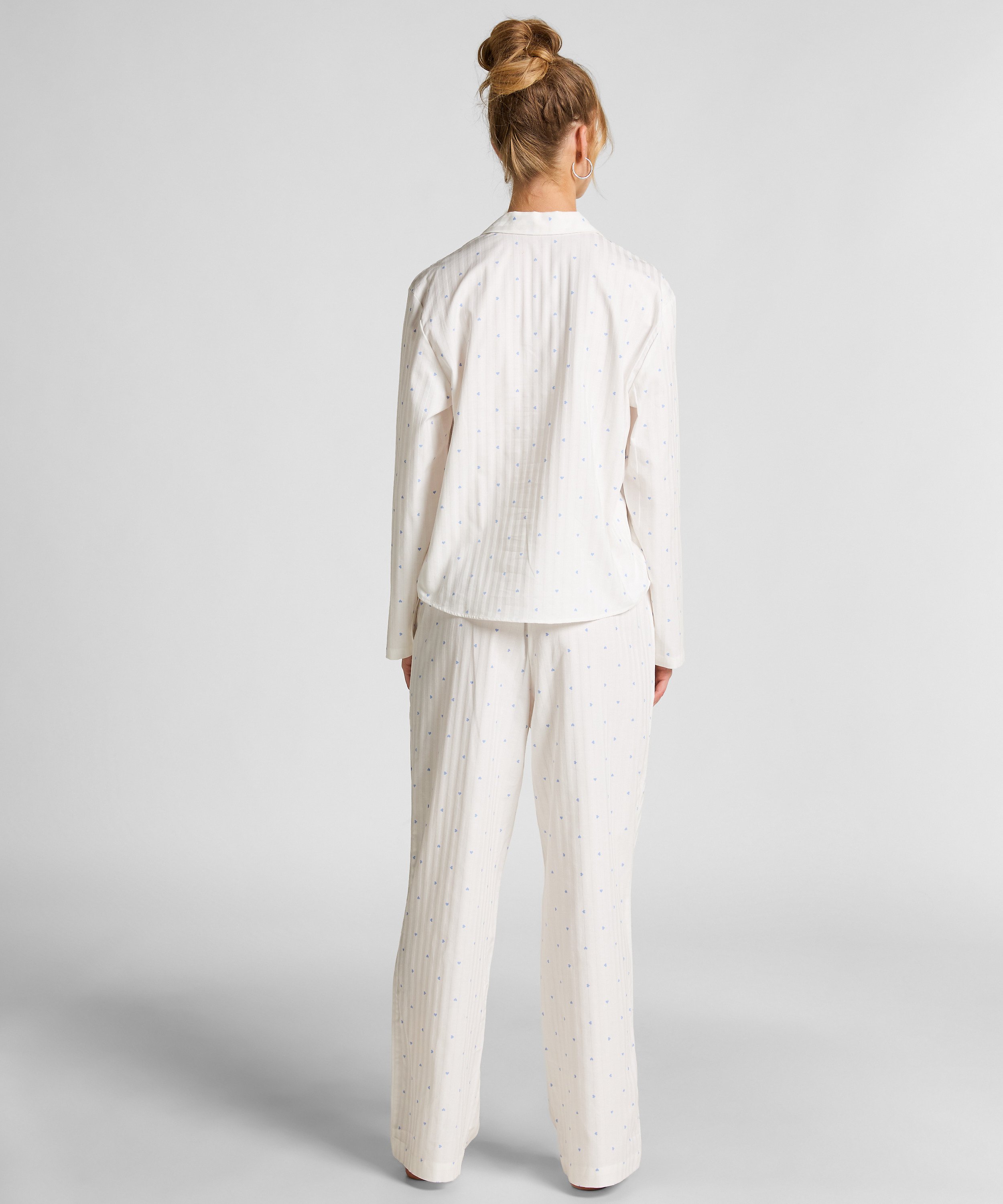 Jacquard Pyjamastopp och L&aring;ng&auml;rmad, Bl&aring;, main