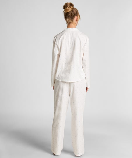 Jacquard Pyjamastopp och L&aring;ng&auml;rmad, Bl&aring;