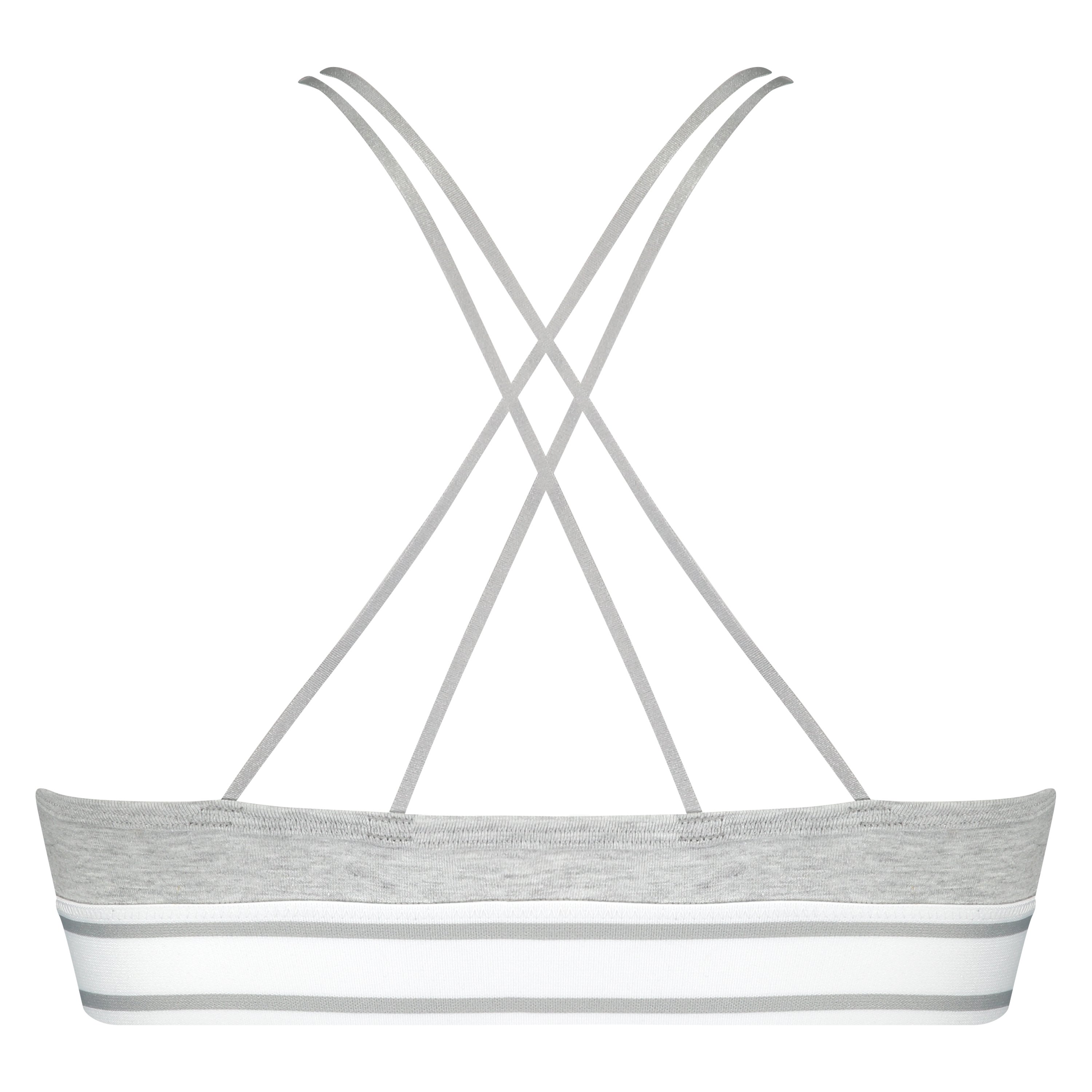 Vadderad triangel-bralette Casey bomull, Grå, main