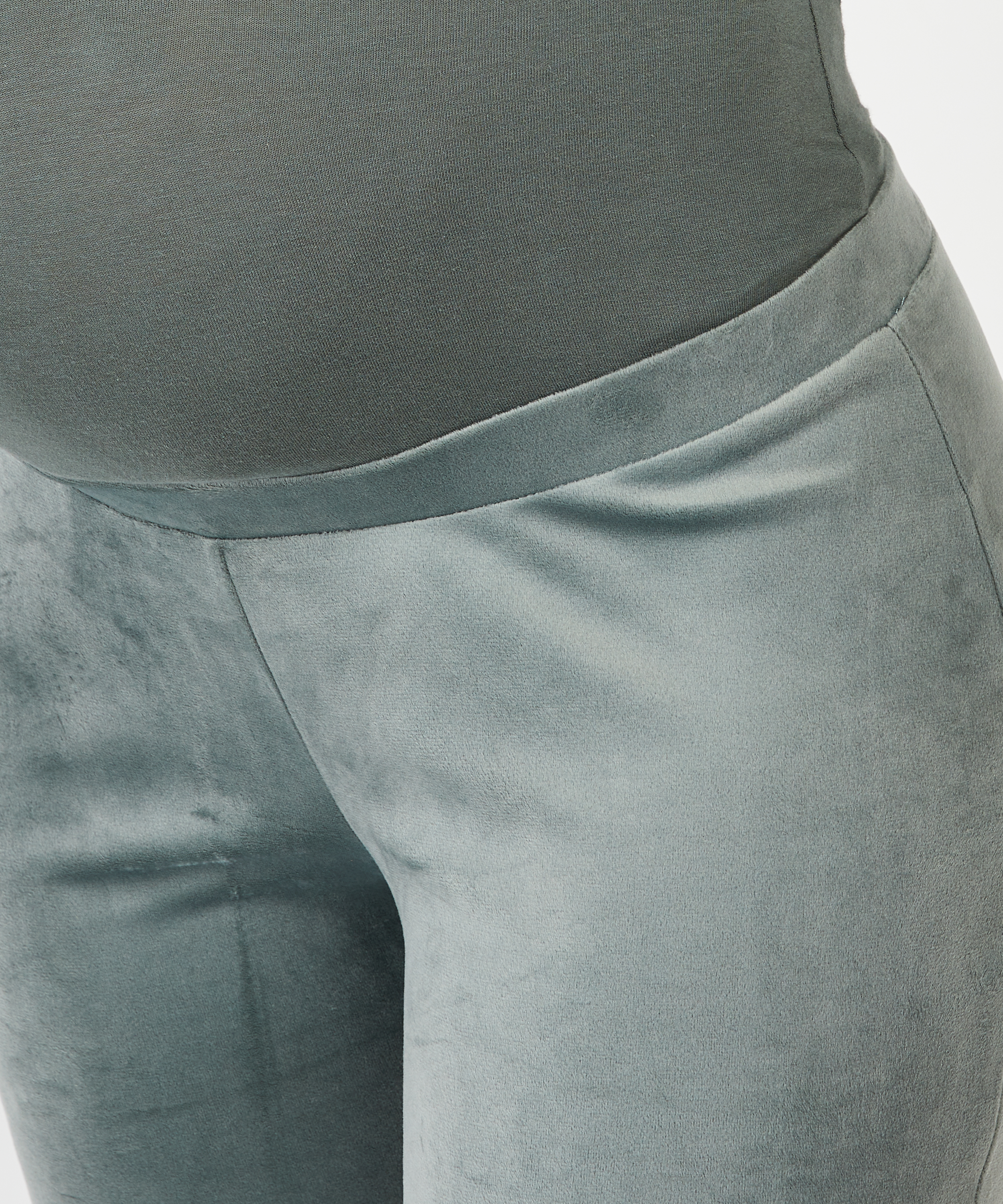 Mamma-joggingbyxa i lurex-velour., grön, main