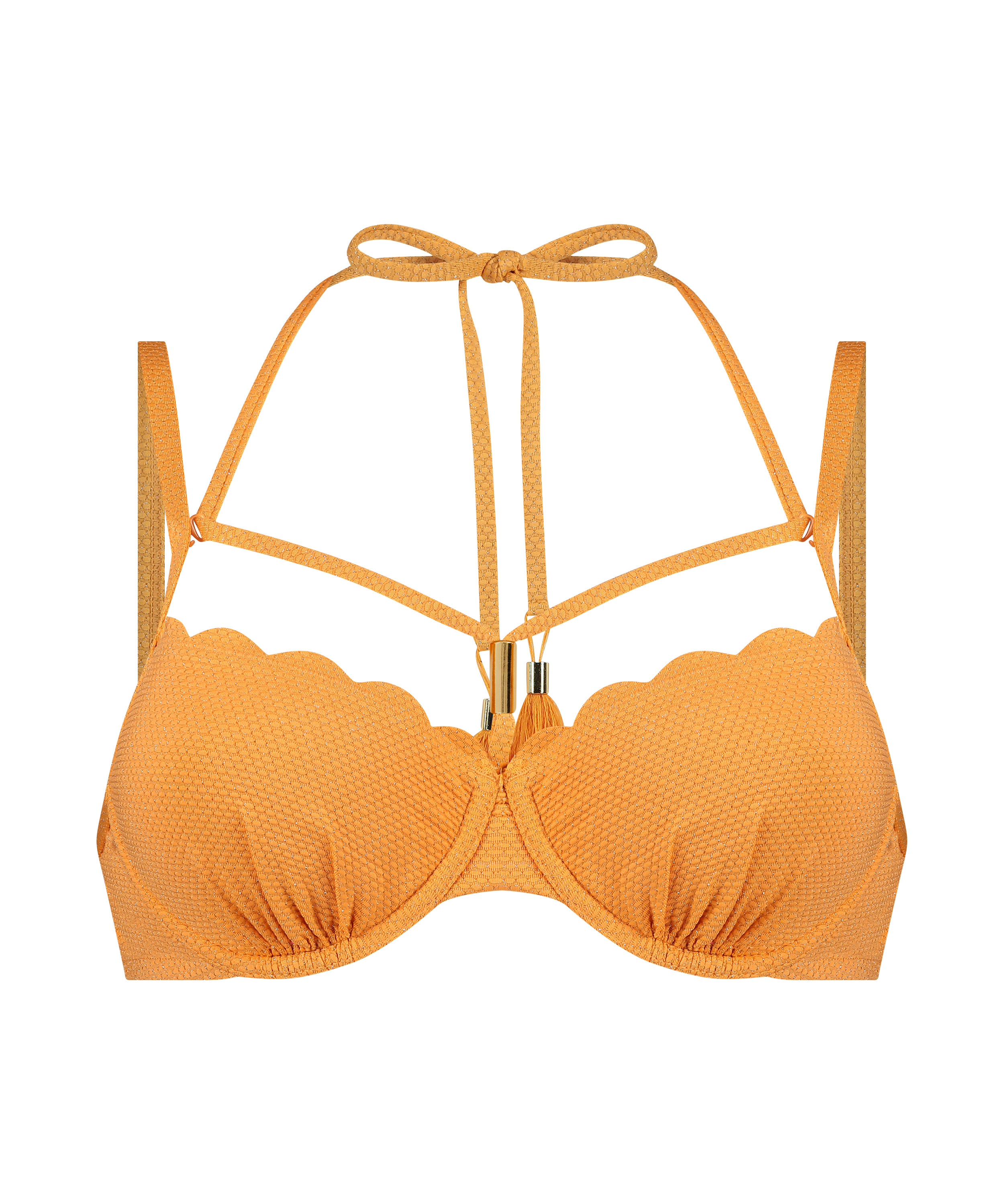 Bikiniöverdel Scallop Lurex, Orange, main