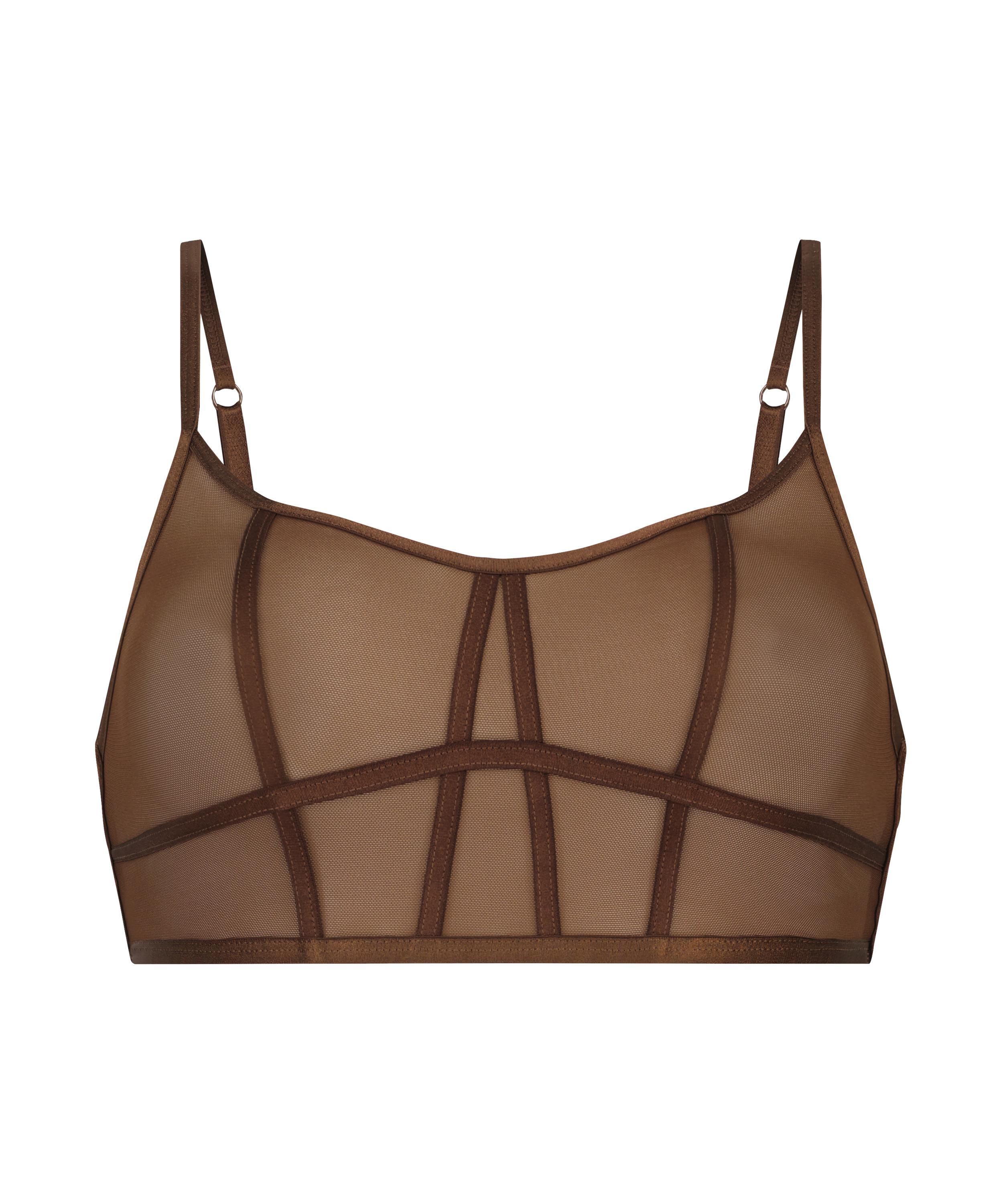 Sexig lonline-bralette i nät, Brun, main