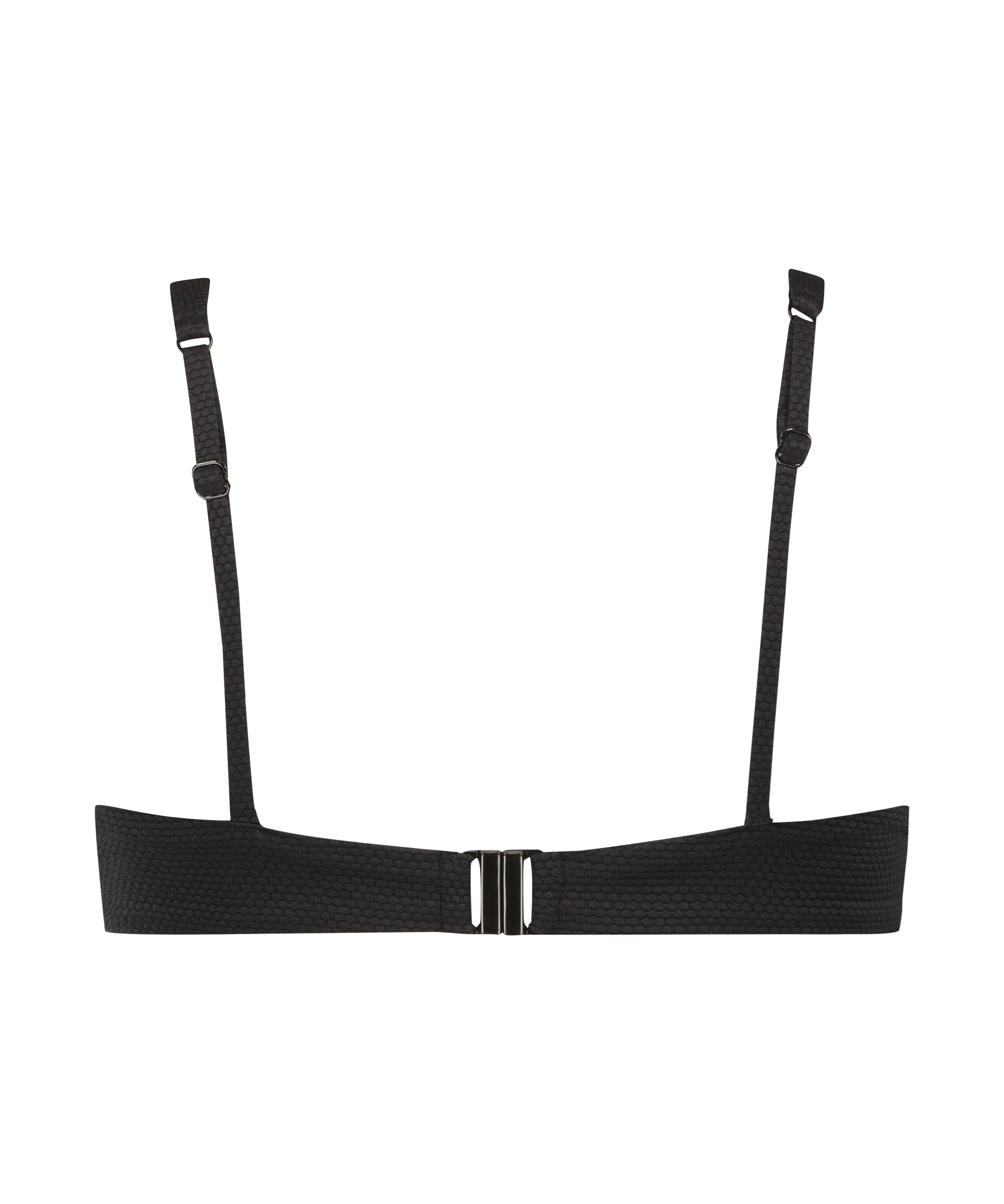 Scallop icke-formpressad bikini&ouml;verdel med bygel, Svart, main