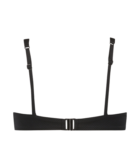 Scallop icke-formpressad bikini&ouml;verdel med bygel, Svart