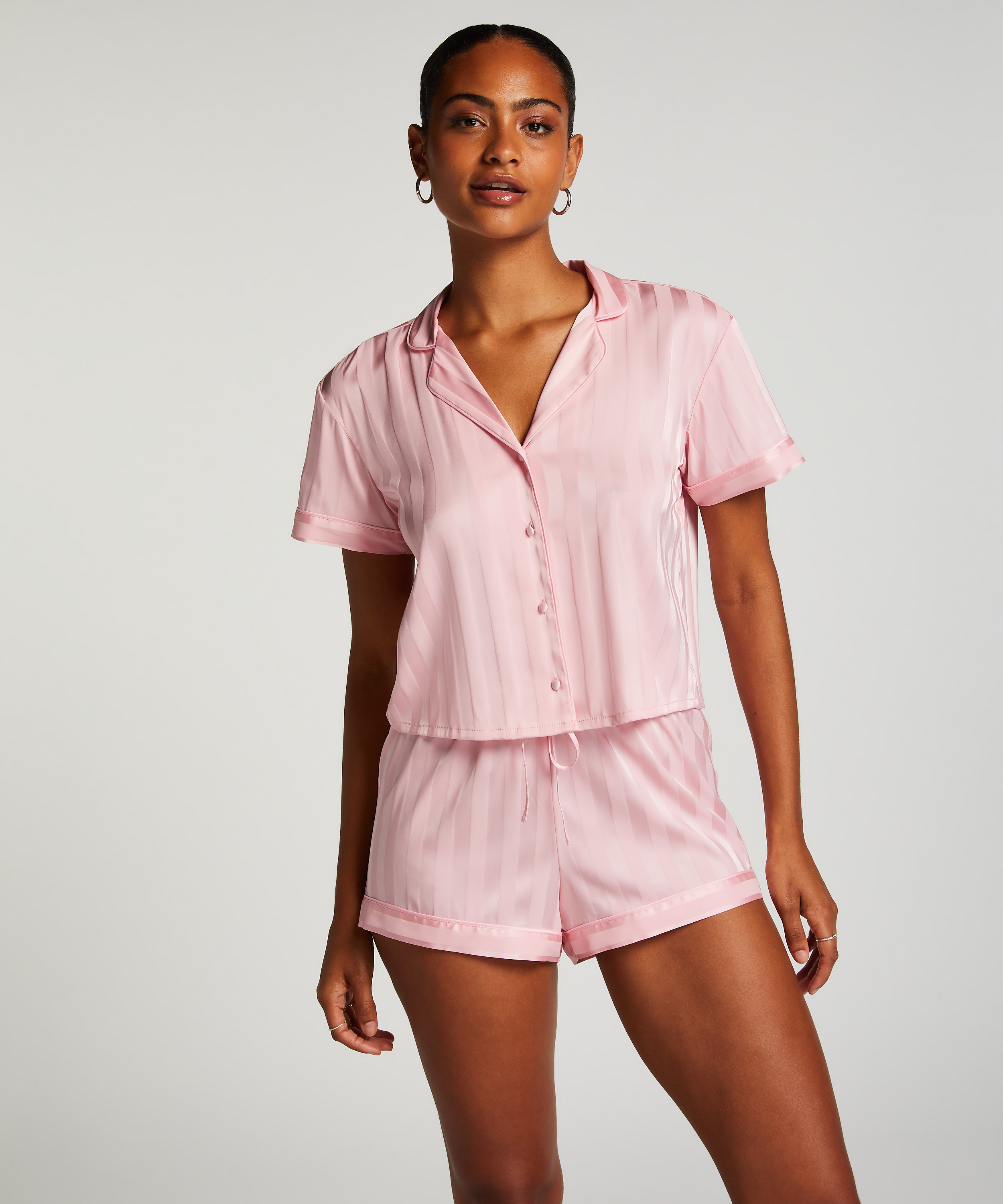 Pyjamasset Satin, Rosa, main