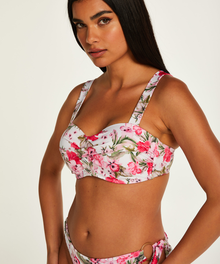 Tropical formpressad bandeau bikinitopp, Vit