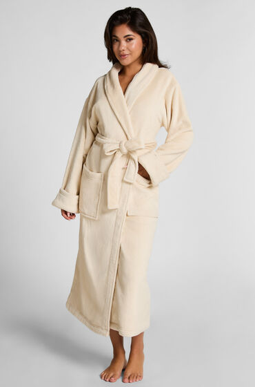 Hunkemöller Mjuk badrock i fleece Vit