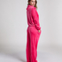 Pyjamasbyxor i velour, Rosa