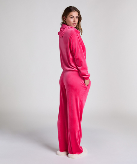 Pyjamasbyxor i velour, Rosa