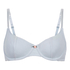 Pointelle icke-formpressad bygel-bh, Blå