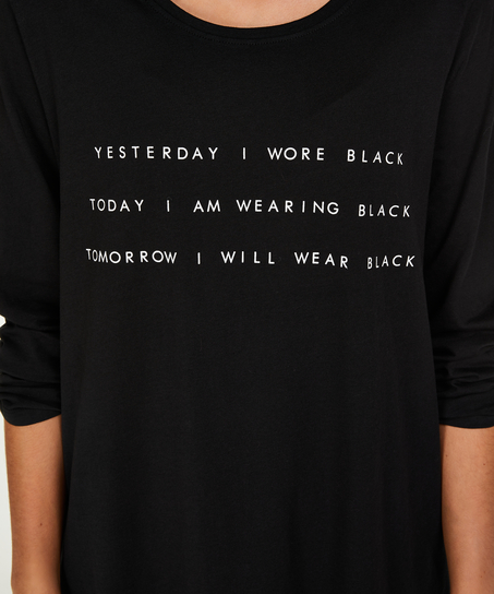 Nattlinne med rund halsringning, Svart