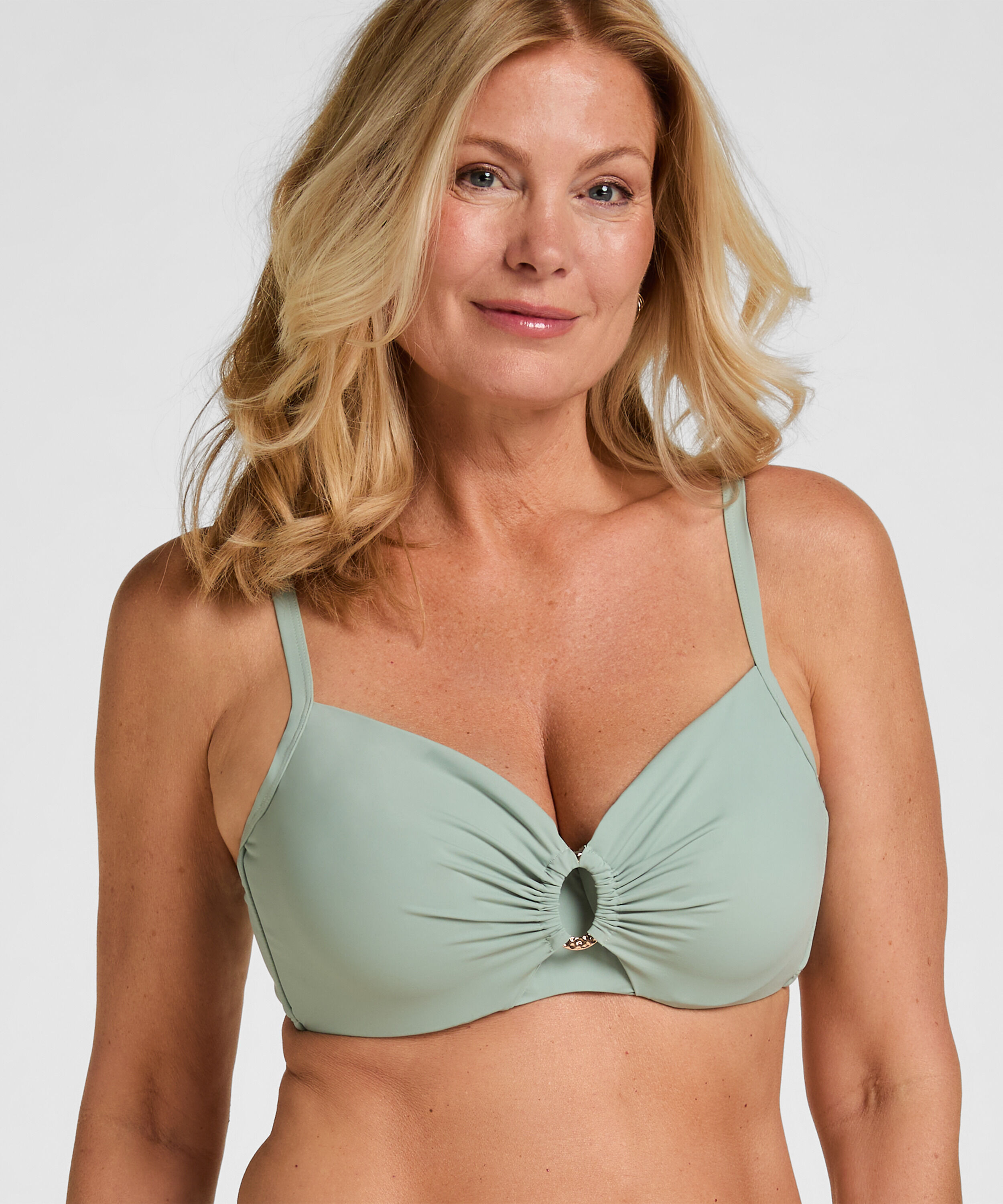 Luxe icke-formpressad bikiniöverdel med bygel, Grön Luxe icke-formpressad bikiniöverdel med bygel, Grön