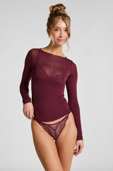 Hunkemöller super soft cashmereblandad-topp med båthals Lila