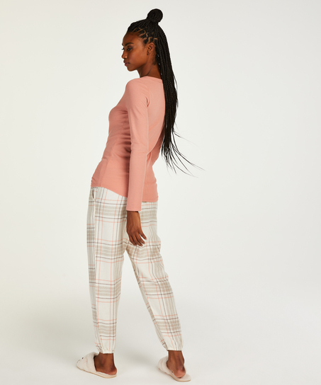 Tall Pyjamasbyxor i rutig Twill, Grå