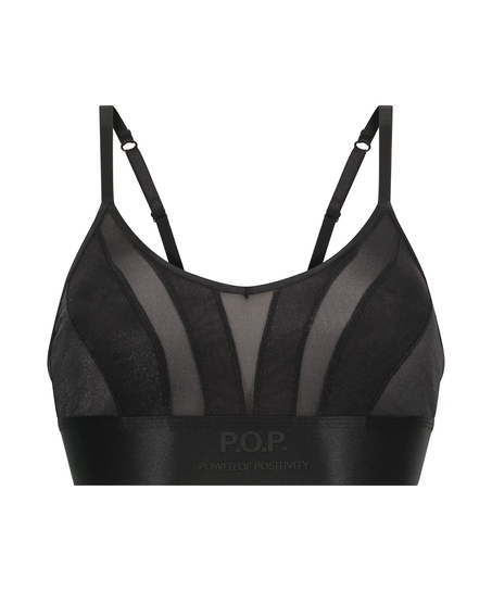 Meshbralette Glossy, Svart