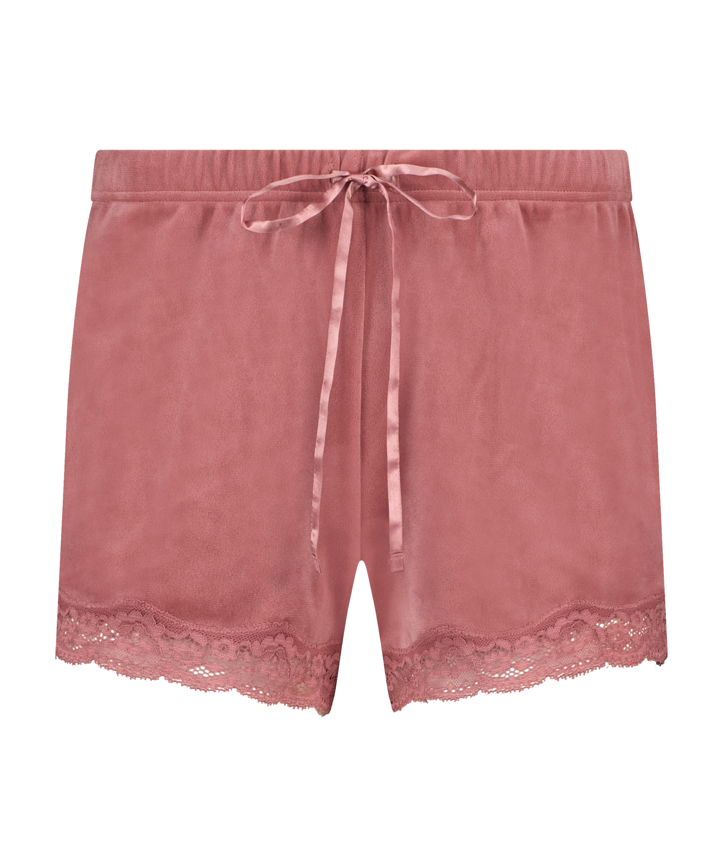 Shorts i sammet och spets, Rosa, main