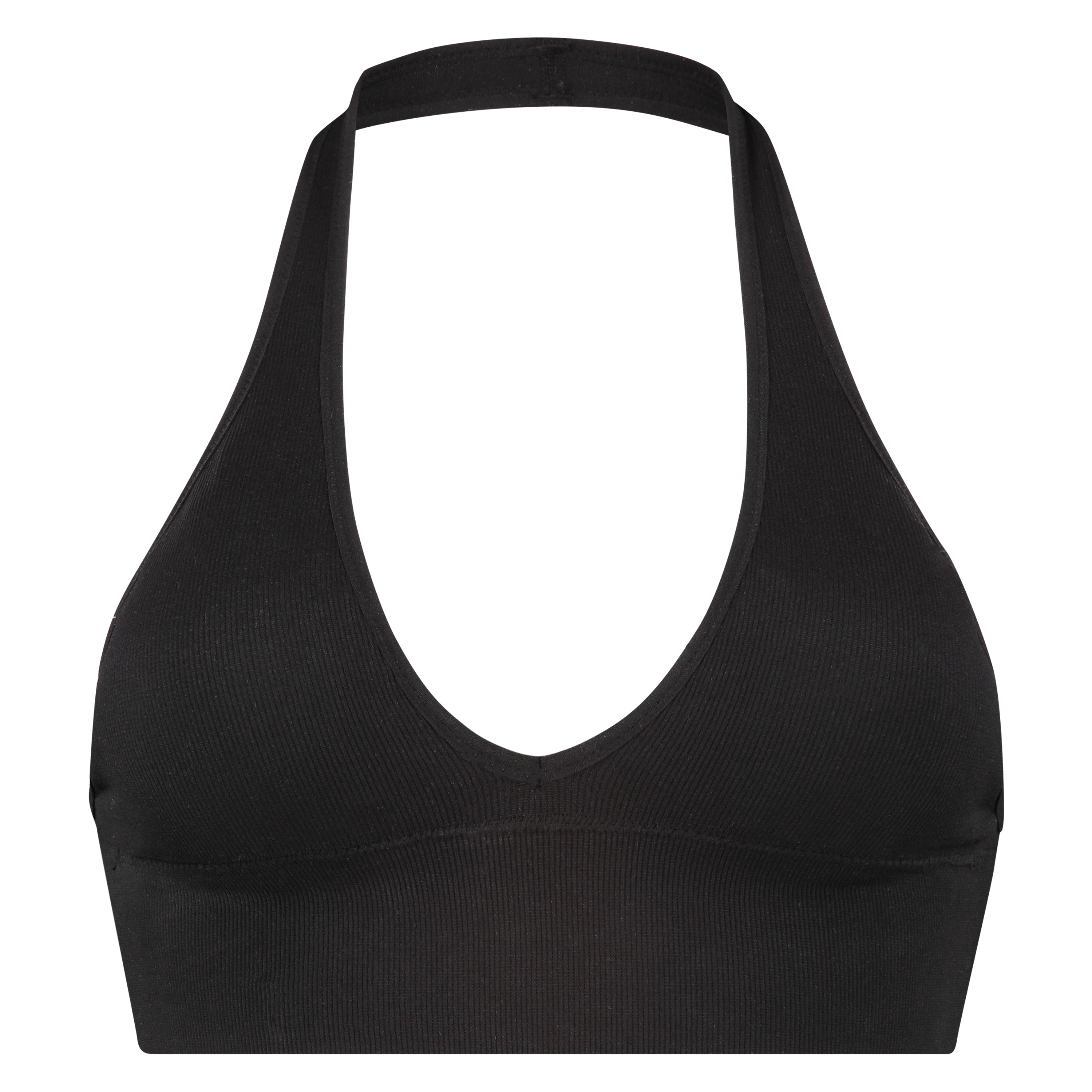 Sömlös halter-bralette, Svart, main