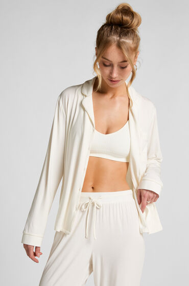 Hunkemöller Långärmad jerseyjacka Essential Vit