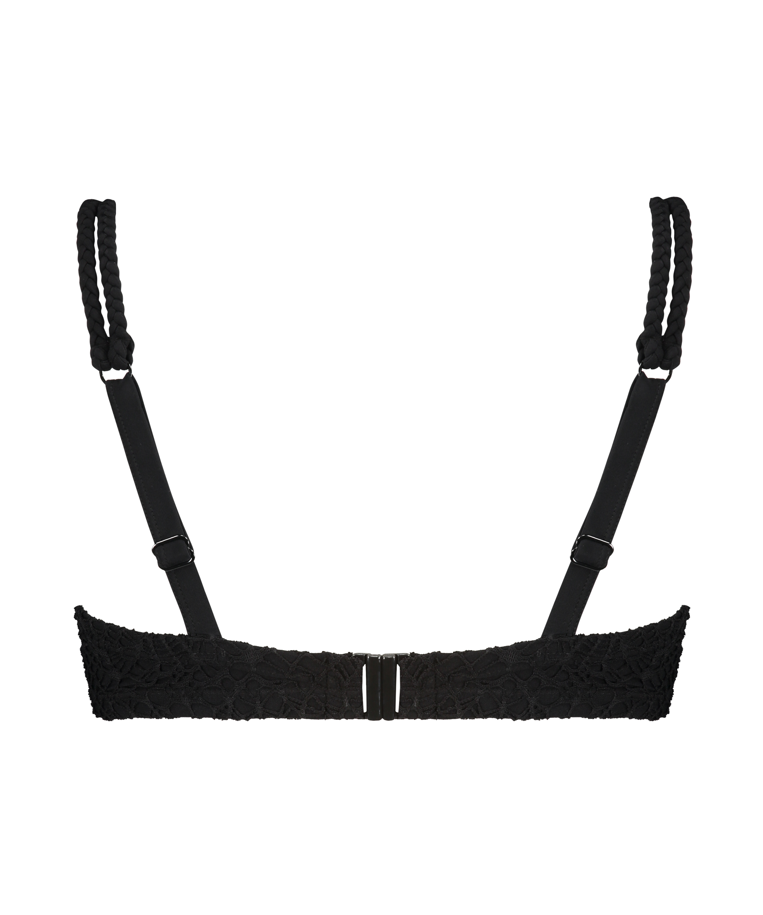 Crochet Lurex  formpressad bikinitopp med bygel, Svart, main