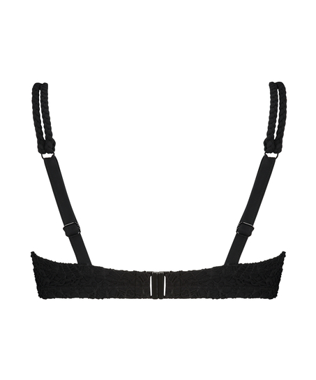 Crochet Lurex  formpressad bikinitopp med bygel, Svart