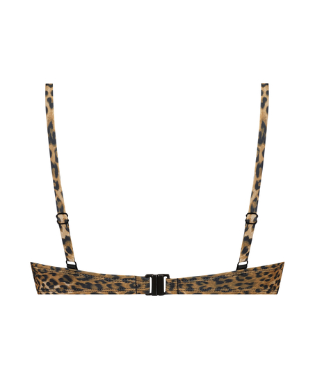 Leopard formpressad bikinitopp med bygel, Brun