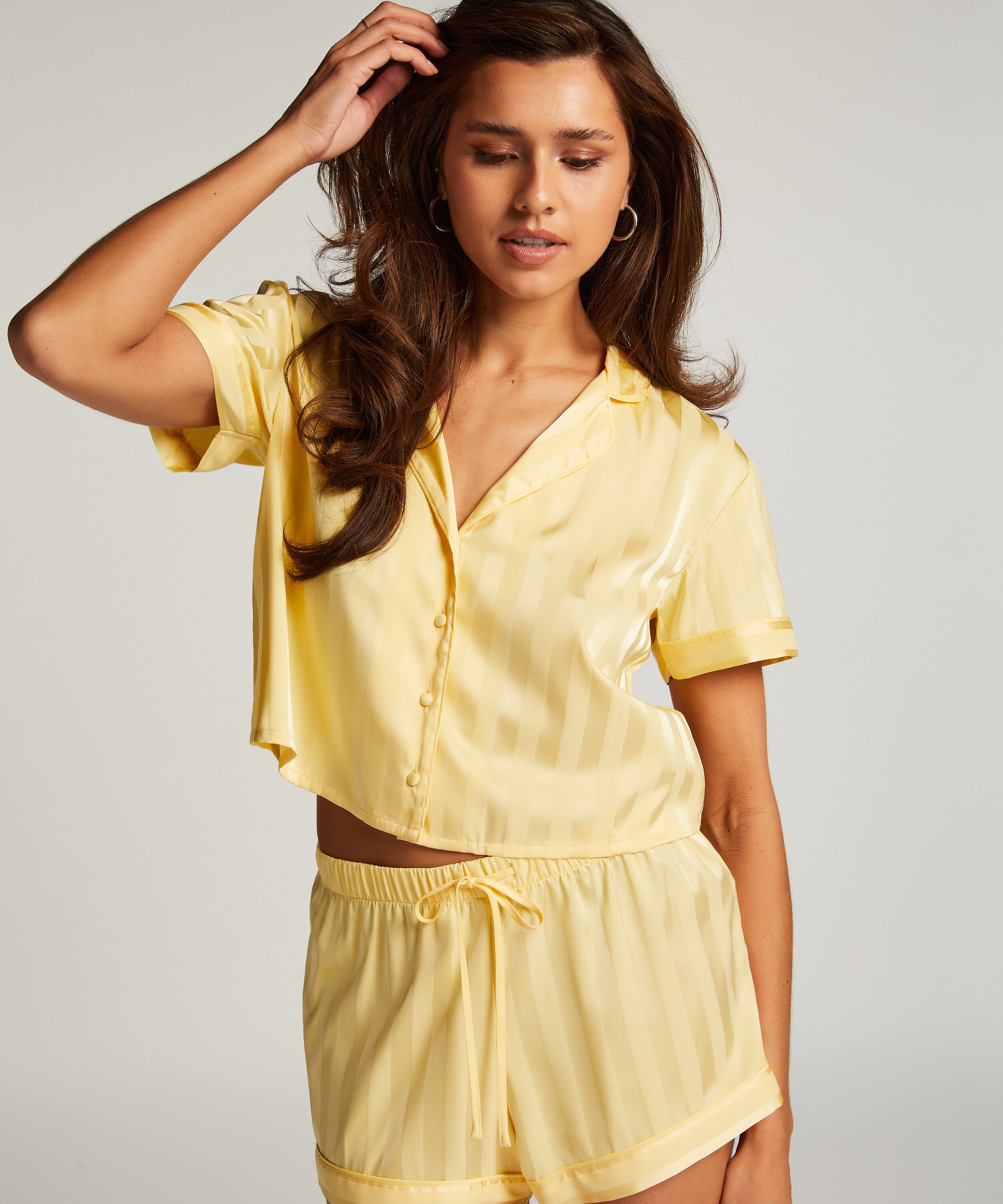 Pyjamasset Satin, Gul Pyjamasset Satin, Gul