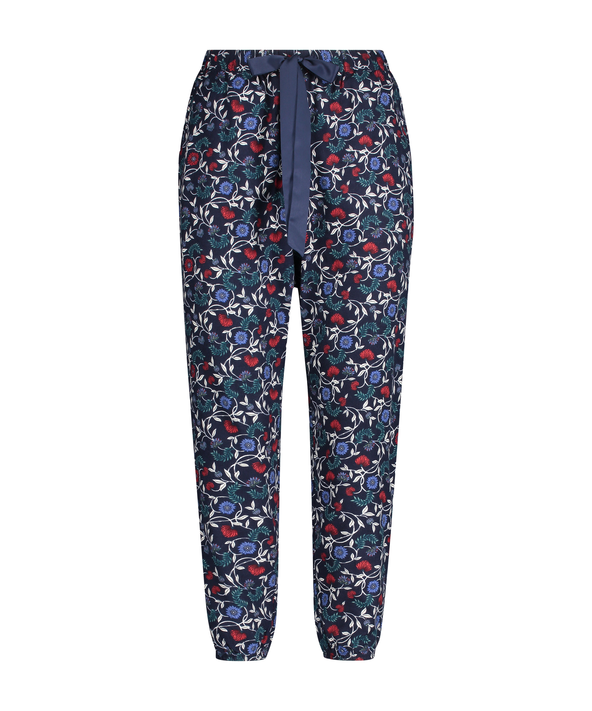 Pyjamasbyxor i flanell i mindre storlek, blå, main