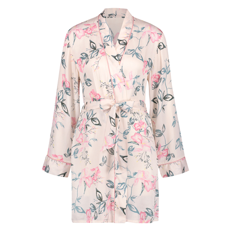 Kimono i vävt tyg, Beige