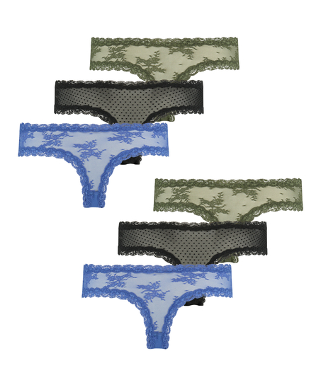 Brazilian-trosa V-shape mesh 6-pack, blå