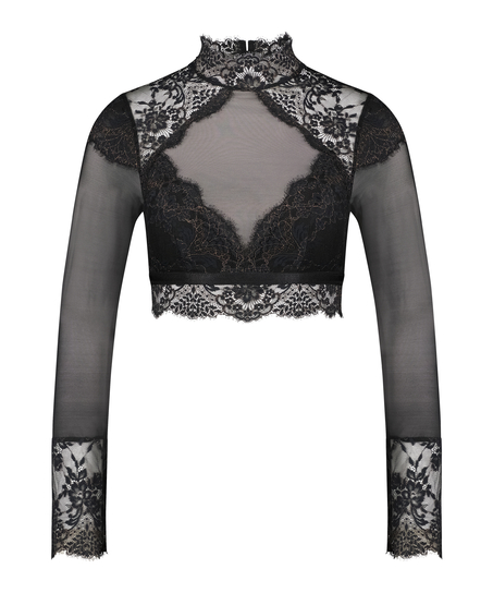 L&aring;ng&auml;rmad bralette Cynthia, Svart