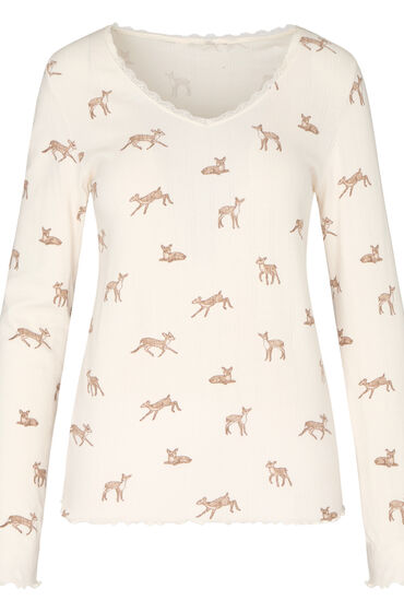 Hunkemöller Långärmad pyjamastopp Pointelle dam – bild 3