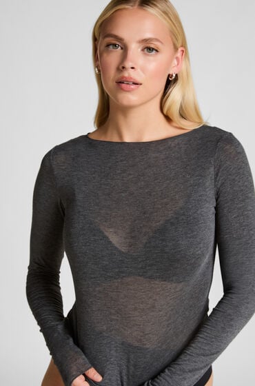 super soft Cashmereblandad-topp med Båthals