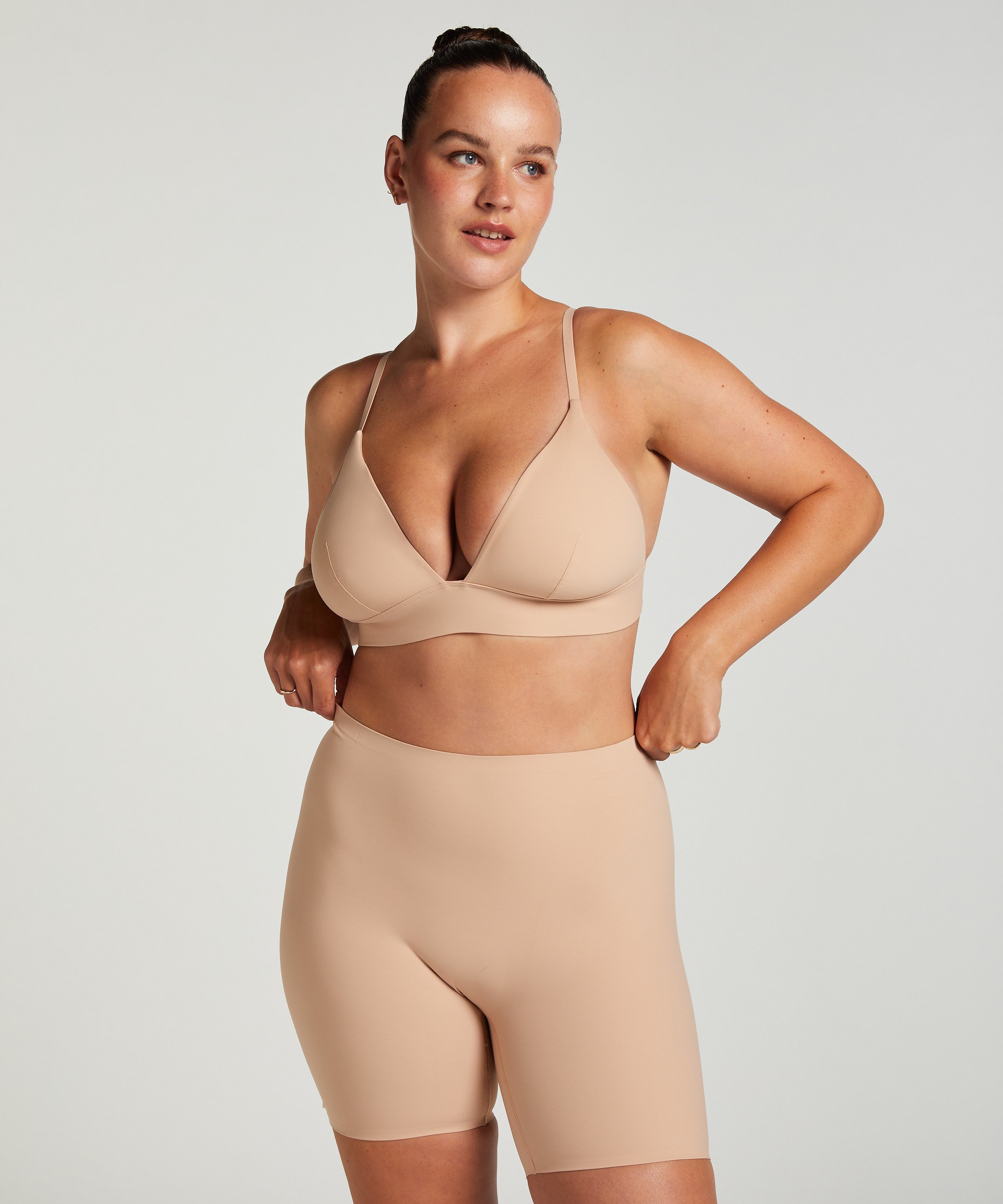 Triangel Bralette Smooth, Beige, main