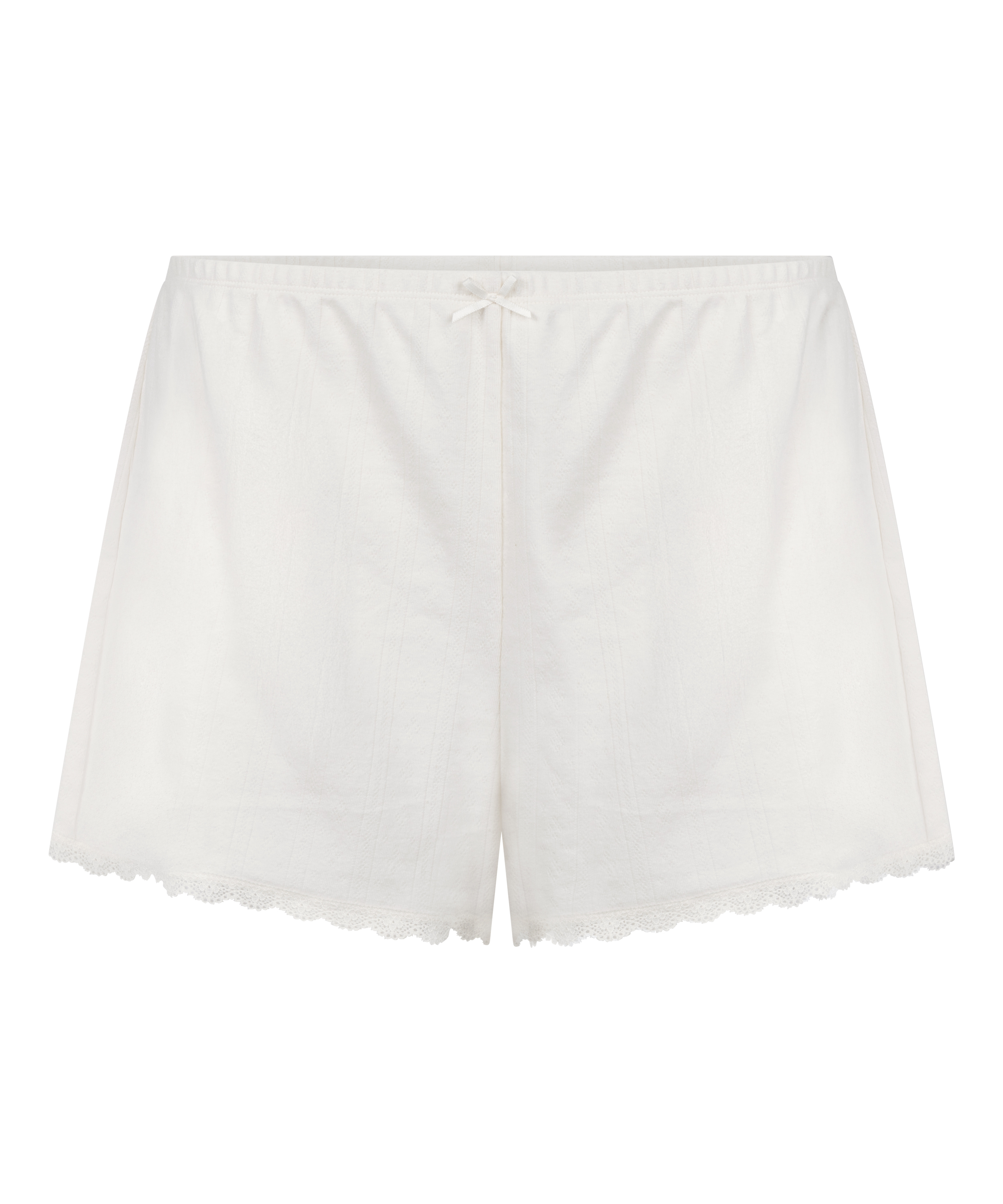 Pointelle-shorts, Vit, main